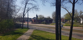 Blick auf das Gemeindezentrum Tenever aus dem gegenüberliegenden Park