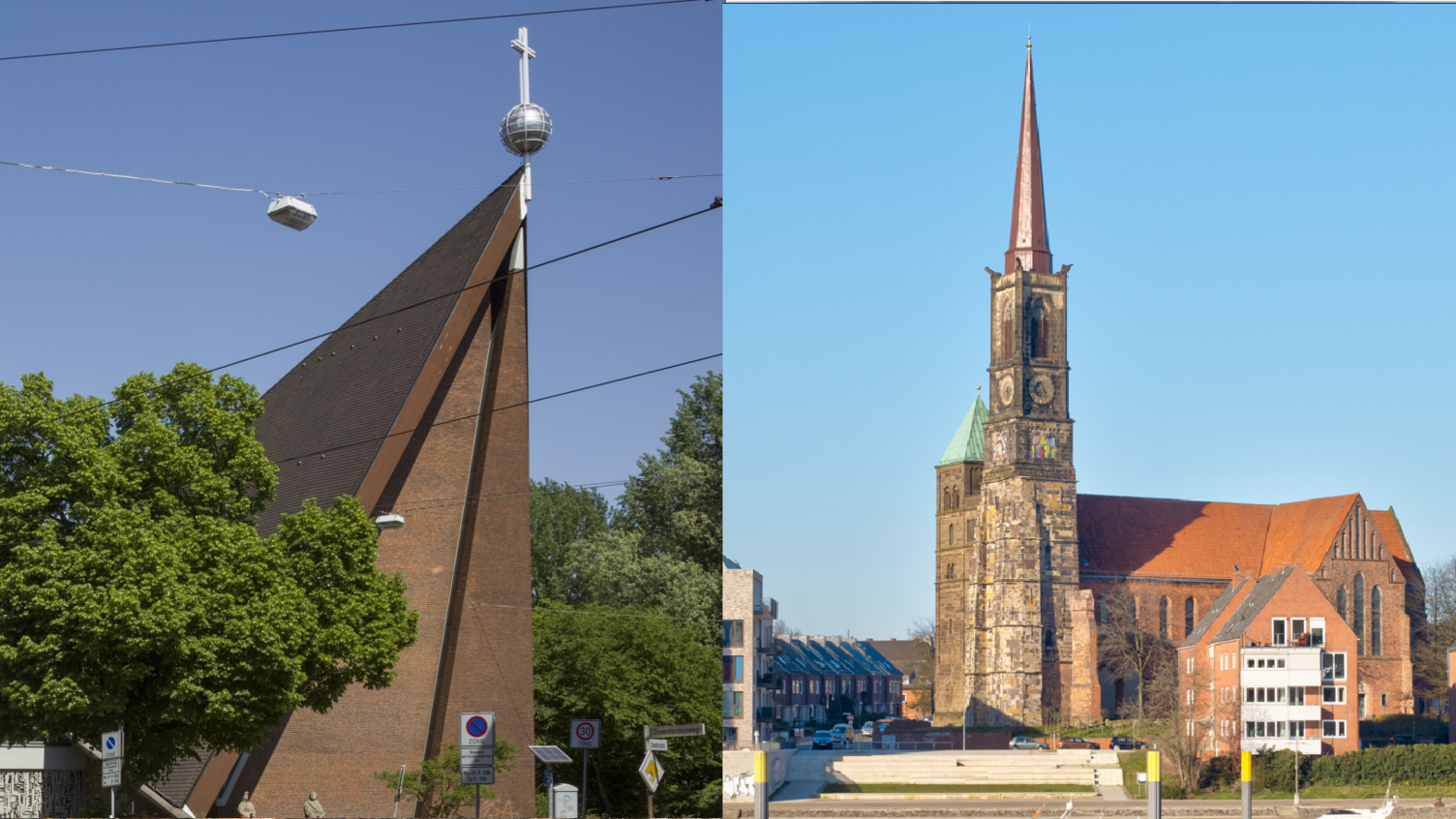 Kirche St. Michaelis (links) & Kulturkirche St. Stephani (rechts)