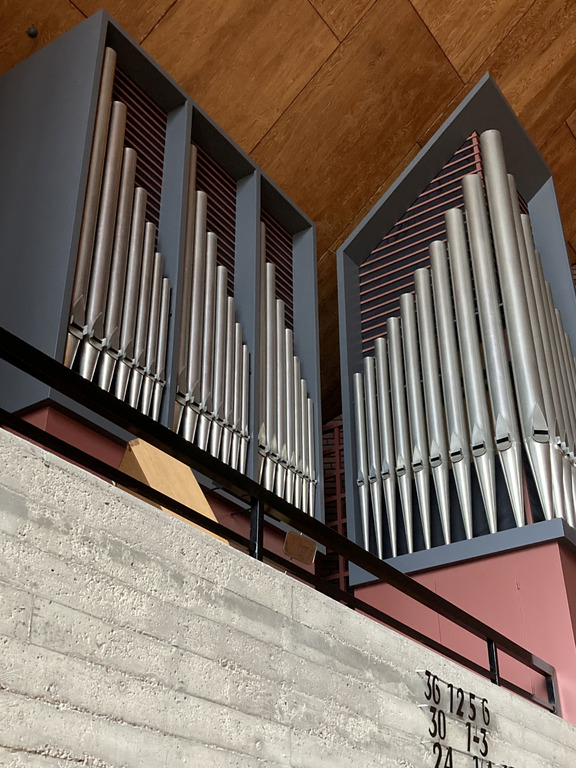 Das Foto zeigt die Orgel in Blockdiek